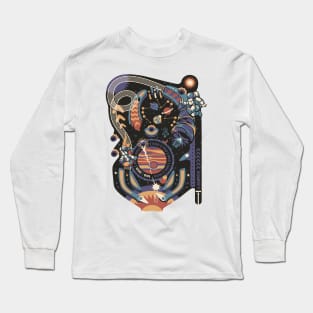 Pinball Space Machine Light by Tobe Fonseca Long Sleeve T-Shirt